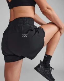 Aero Hi-Rise 4 Inch Shorts Black/Silver Reflective
