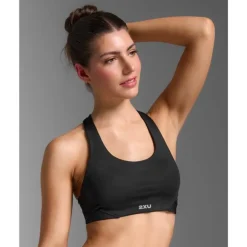 Aero Mesh Medium Impact Bra Black/Silver Reflective