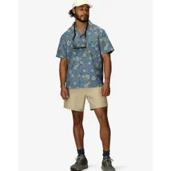 AirExchange UPF 40 Camp Novelty SS Shirt Thunderhead Multi Fossil