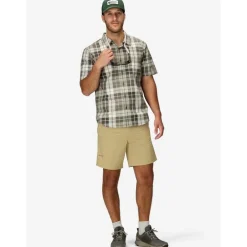 AirExchange UPF 40 Novelty SS Shirt Hickory Nut Wayland Plaid