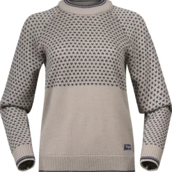 Alvdal Wool Jumper Women Sandstone/Navy Blue