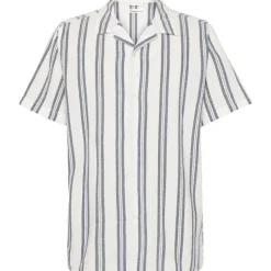 Box Sl Striped Cotton Shirt Blue Stripe