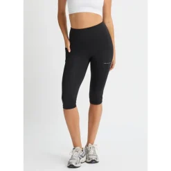 Flattering High Waist Capri Tights Black