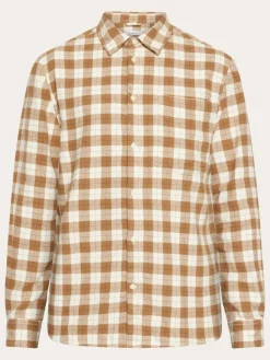 Loose Fit Checkered Shirt Beige Check