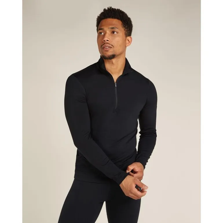 Men Merino 200 Oasis LS Half Zip Black