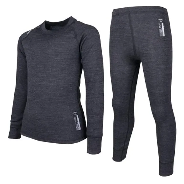 Merino Set Jr Black Melange