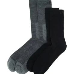 Merino Trekking Sock Combo Mid Light Grey Melange/Black