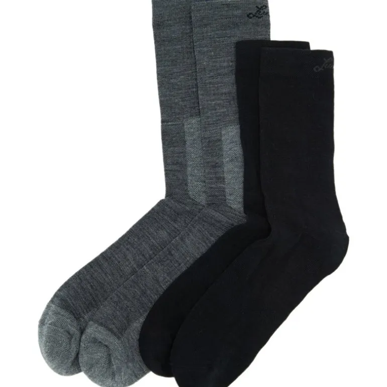 Merino Trekking Sock Combo Mid Light Grey Melange/Black