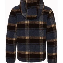 M Funäs Pile Hood Earthy Blue Check