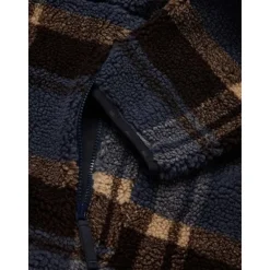 M Funäs Pile Hood Earthy Blue Check