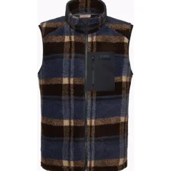 M Funäs Pile Vest Earthy Blue Check