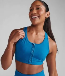 Motion Zip Bra Seaport/White