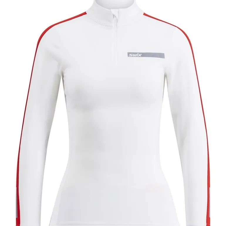 Roadline NTS Half Zip Baselayer Top W Bright White/Fiery Red