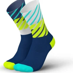 Running Diagonals Socks Navy Canary
