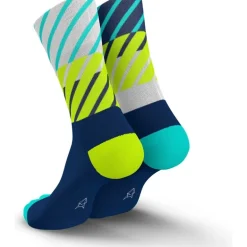 Running Diagonals Socks Navy Canary