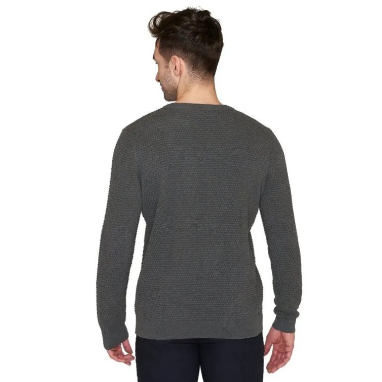 Vagn Regular Bubble Knit Crew Neck Dark Grey Melange