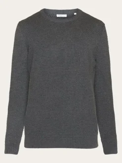 Vagn Regular Bubble Knit Crew Neck Dark Grey Melange