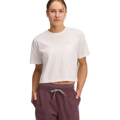 W Diamond Crop Ss Tee Off White
