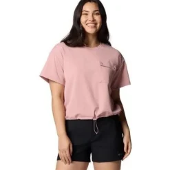 W Granite Point Knit SS Eraser Pink