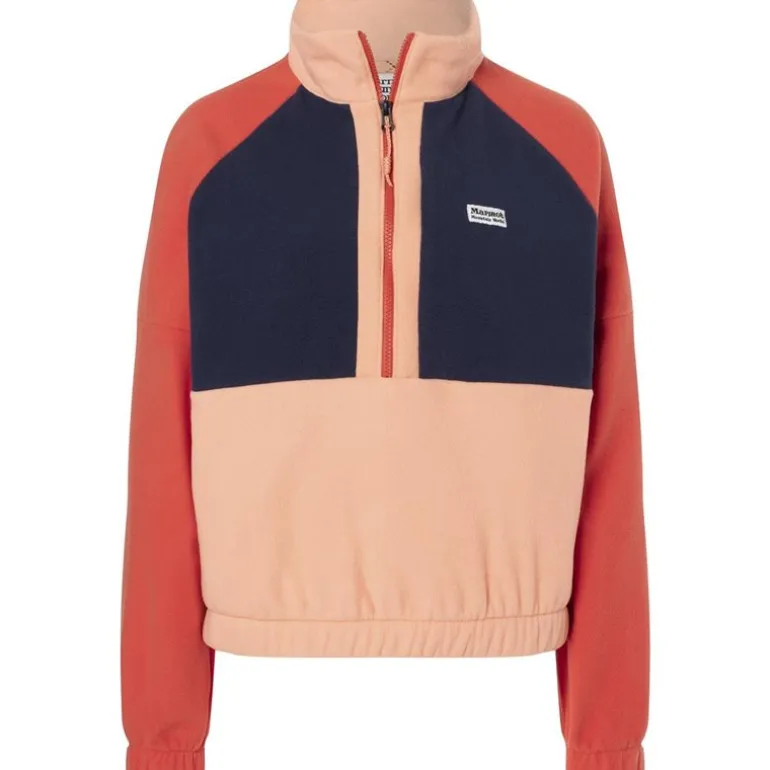 Wm's Retro Rocklin 1/2 Zip Fresh Apricot/Arctic Navy/Ginger Bl