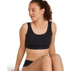 Women Merino Blend Rib Lotus Bra Black