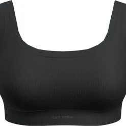 Women Merino Blend Rib Lotus Bra Black