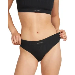 Women Merino Blend Rib Lotus Hipster Black