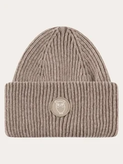 Wool badge beanie Kelp Melange