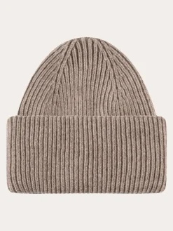 Wool badge beanie Kelp Melange