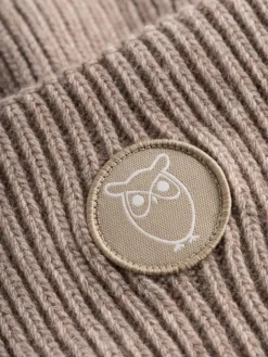 Wool badge beanie Kelp Melange